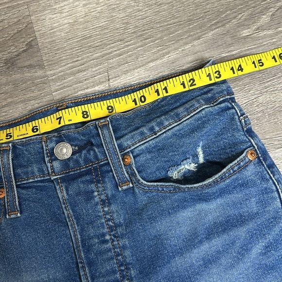 Levi’s High Rise Wedgie Skinny Jeans Distressed Blue Women’s Sz 27 - Picture 7 of 12